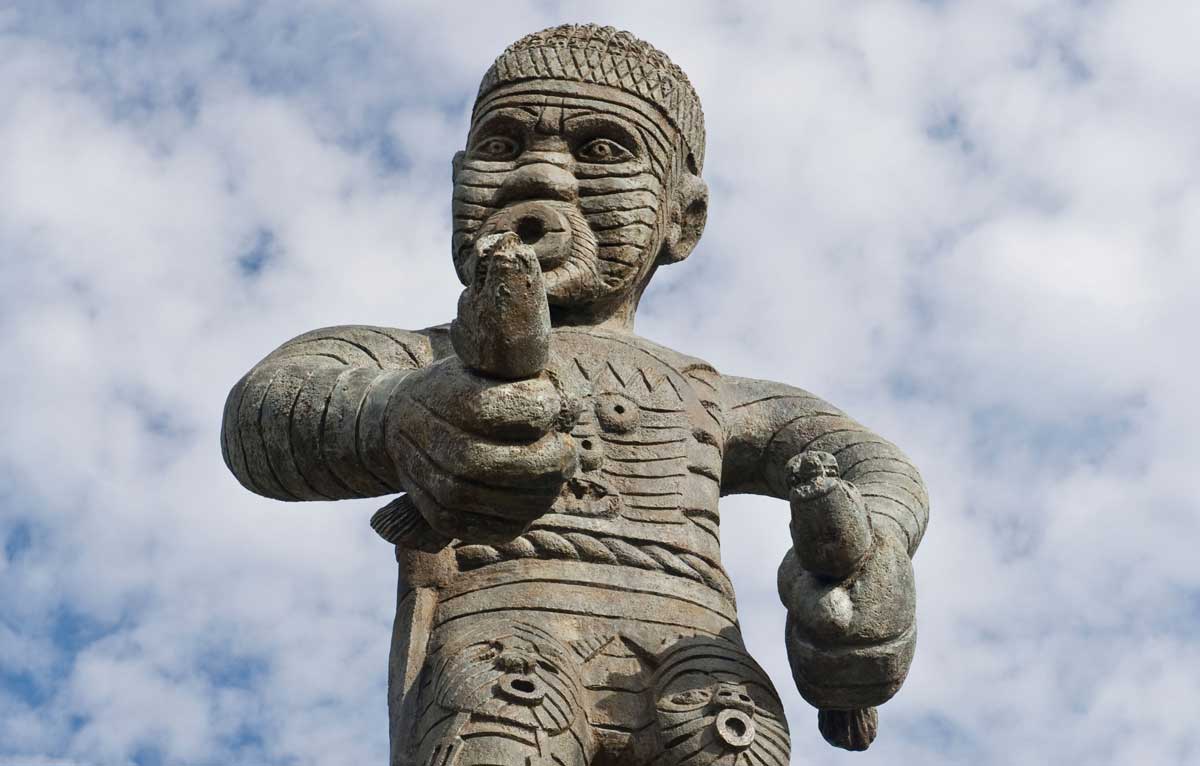 Monument to Coffij, leader of the Berbice slave rebellion, Square of the Revolution, Georgetown, Guyana.