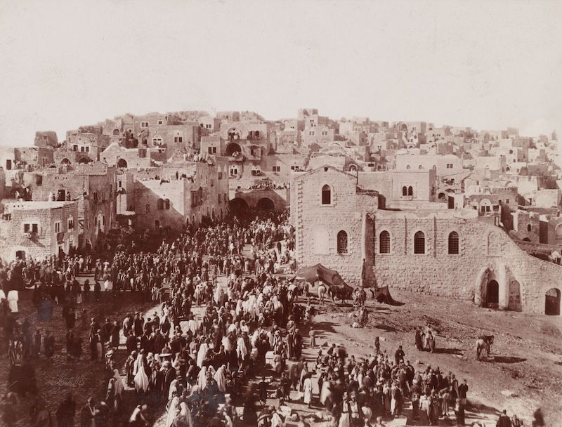Pilgrims entering Bethlehem on Christmas Day, Félix Bonfils, c.1870-89. New York Public Library. Public Domain.