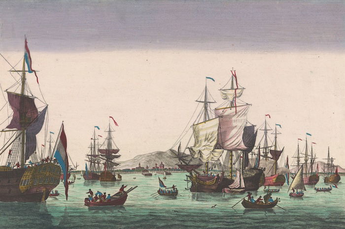 View of the harbor at Batavia, George Balthasar Probst, c. 1742-1801. Rijksmuseum. Public Domain.