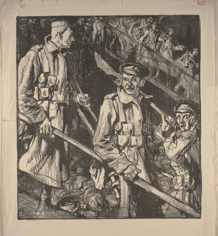 ‘Good-Bye’, British soldiers disembarking, Frank Brangwyn, 1914. Prints, Drawings and Watercolors from the Anne S.K. Brown Military Collection. Brown Digital Repository. Brown University Library. Public Domain.