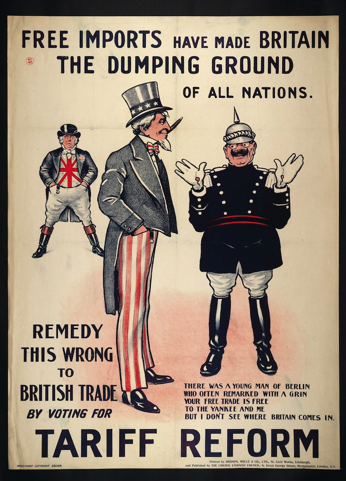 ‘Free Imports Have Made Britain a Dumping Ground of All Nations.’ Liberal Unionist pro-tariff poster. LSE Library. Public Domain.