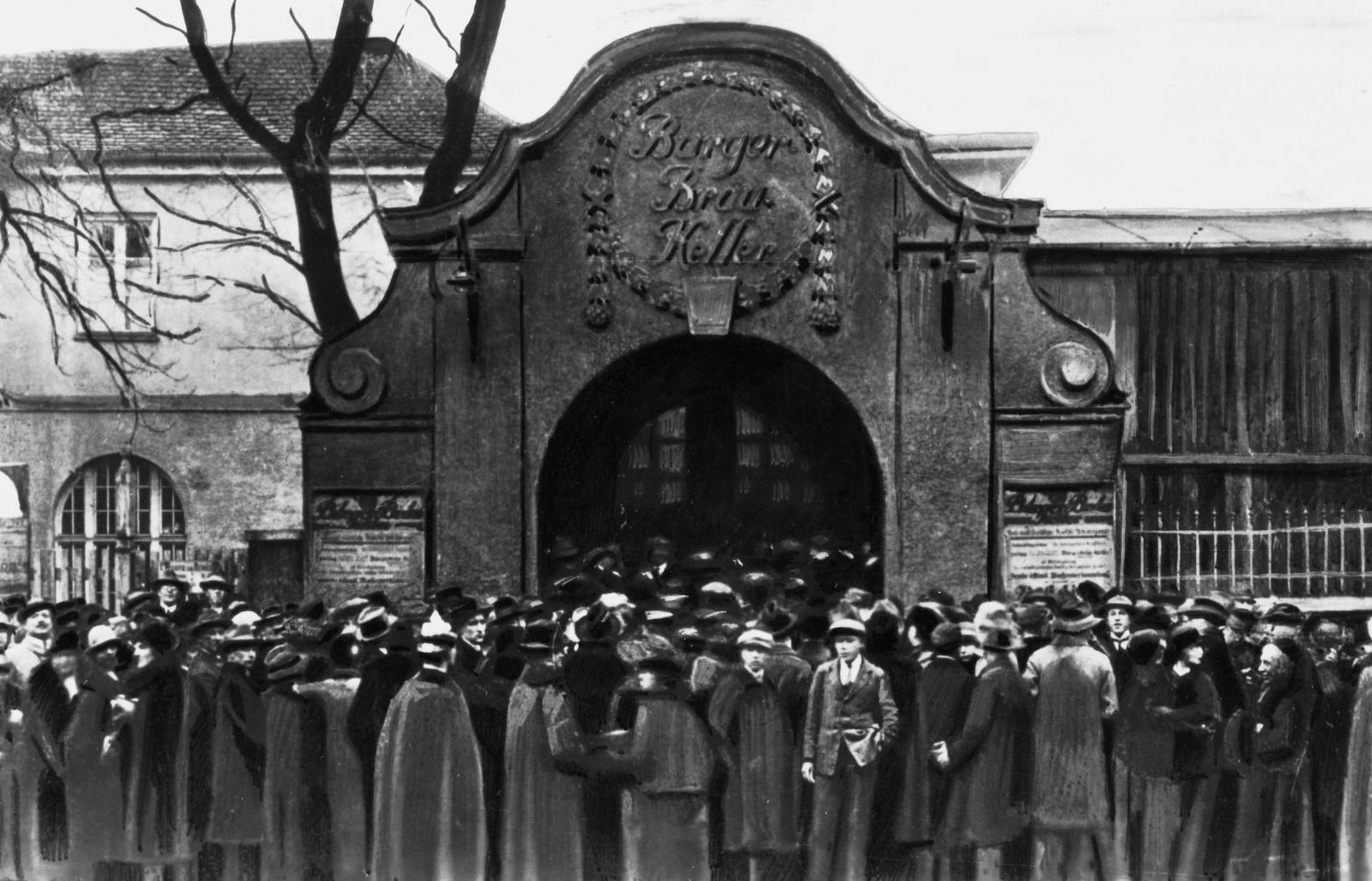 El Bürgerbräukeller – lugar del golpe de estado de la cervecería de Hitler – Munich, 1923.
