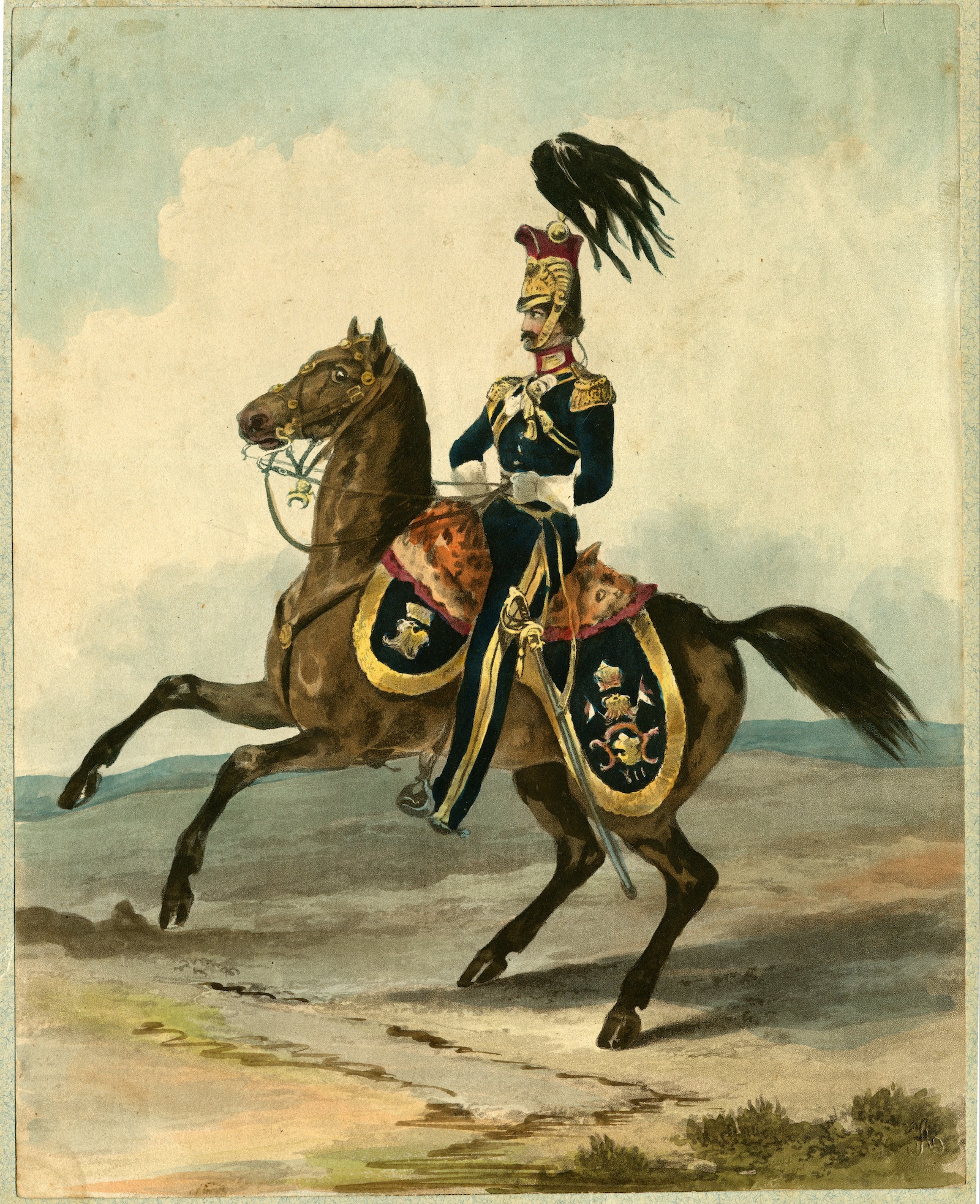 An officer of the 12th Lancers, c. 1835. Prints, Drawings and Watercolors from the Anne S.K. Brown Military Collection. Brown Digital Repository. Brown University Library. Public Domain.