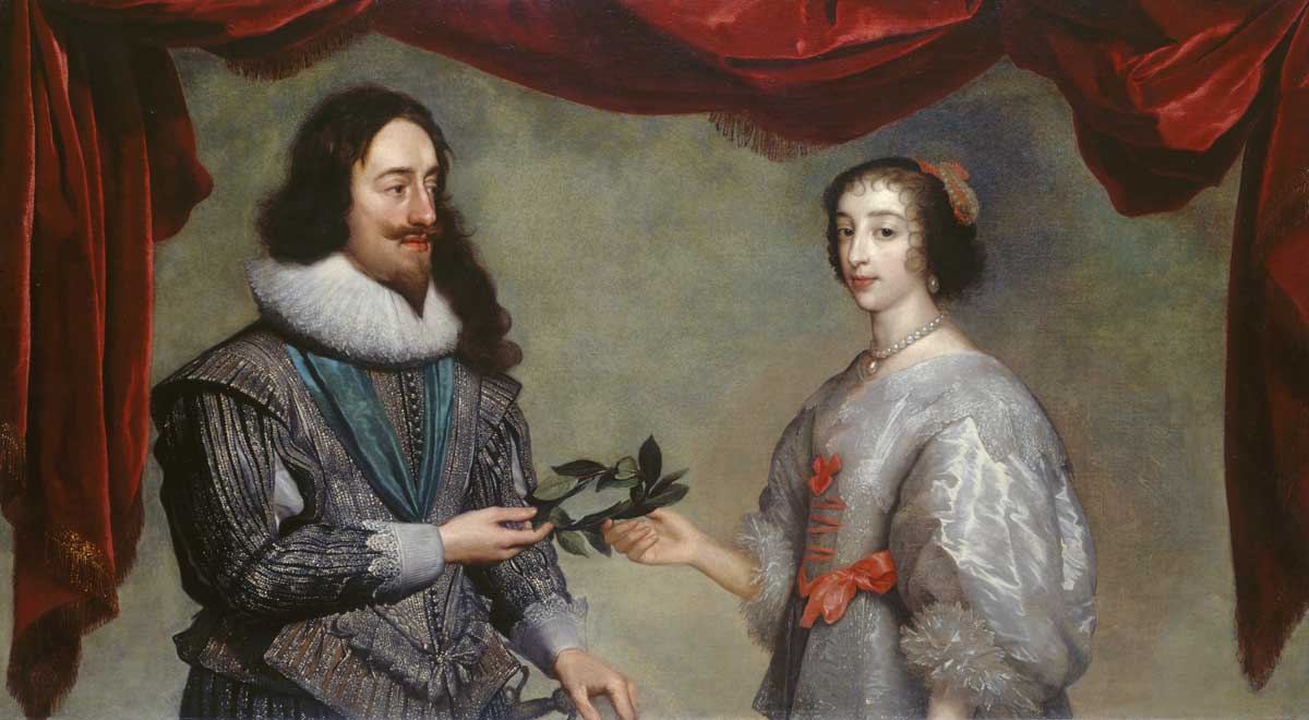 Charles I and Henrietta Maria, by Daniel Mytens, c.1630-32. Royal Collection Trust © Her Majesty Queen Elizabeth II, 2021/Bridgeman Images.