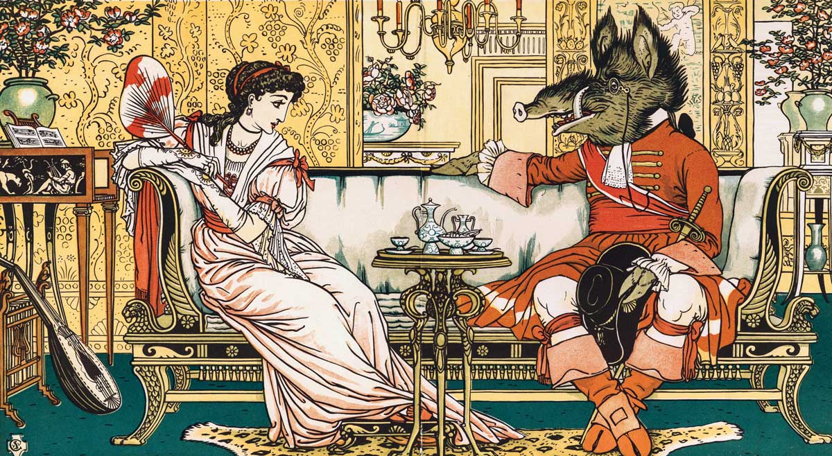 Beauty and the Beast, 1896, illustration by Walter Crane. Alamy.