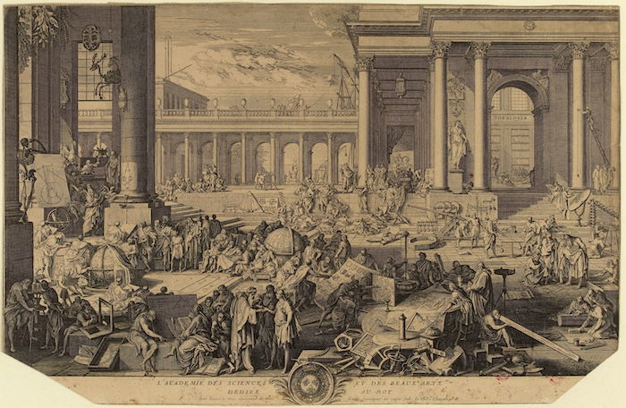 The Academy of Sciences, Sébastien Leclerc, c.1695. Musée Carnavalet, Histoire de Paris. Public Domain.