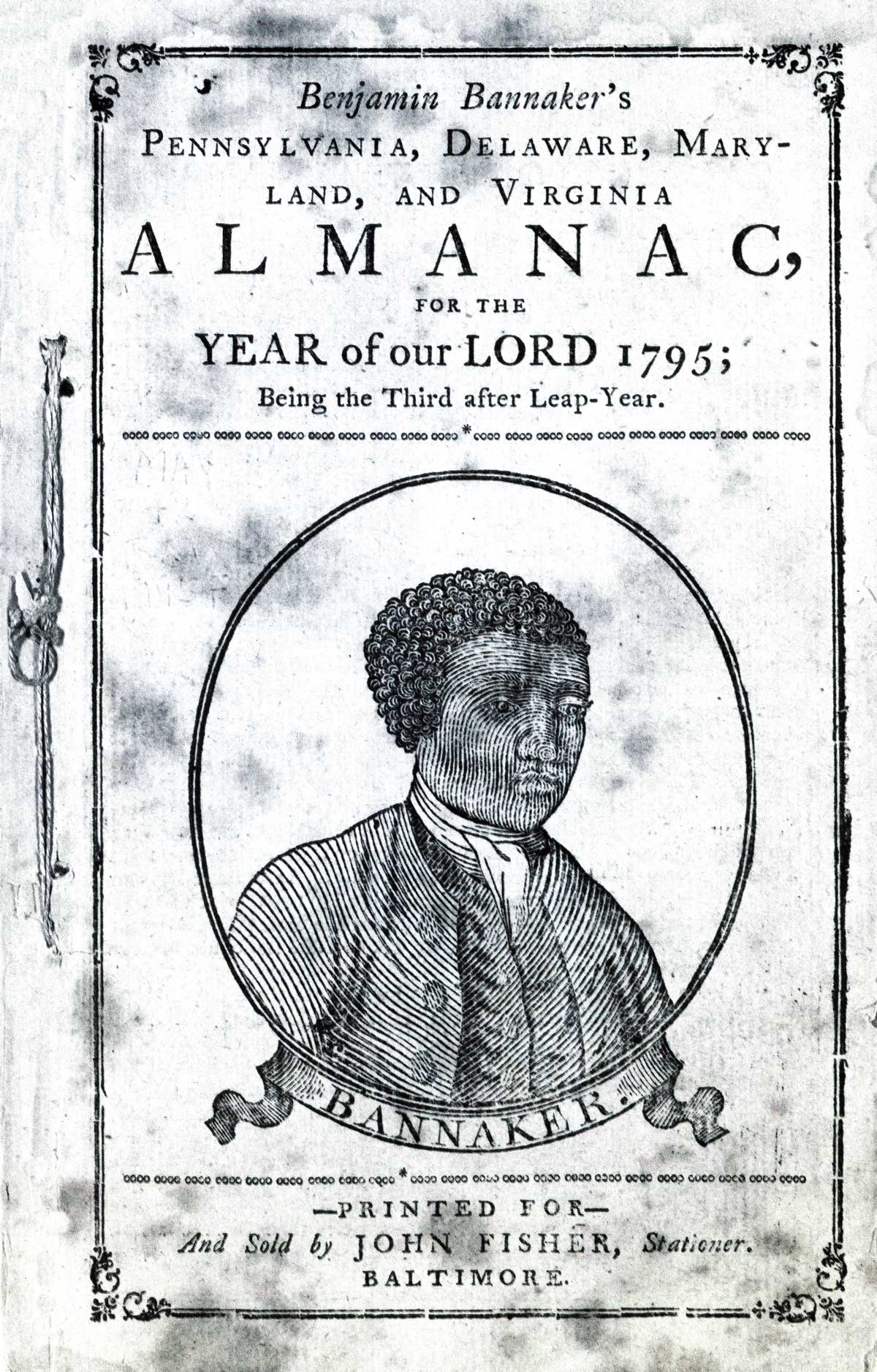 ‘Extraordinary’: frontispiece of  Benjamin Banneker’s Almanac, 1795.