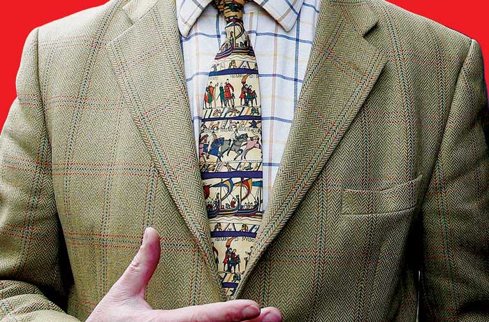 Nigel Farage’s Bayeux Tapestry tie, 20 November 2014. 