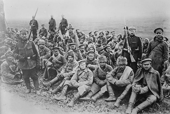 Russian, Tartar and Kyrgyz prisoners of war under German guard, c.1914-15. Library of Congress. Public Domain.
