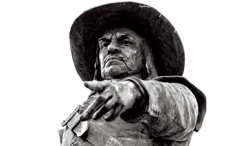 Statue of Oliver Cromwell, erected in 1901. Mike OBrien/Alamy.