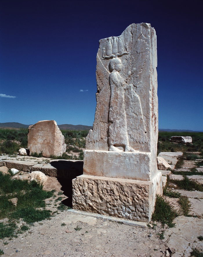 Stela, possibly depicting Cyrus, at Pasargadae. Luisa Ricciarini/Bridgeman Images.