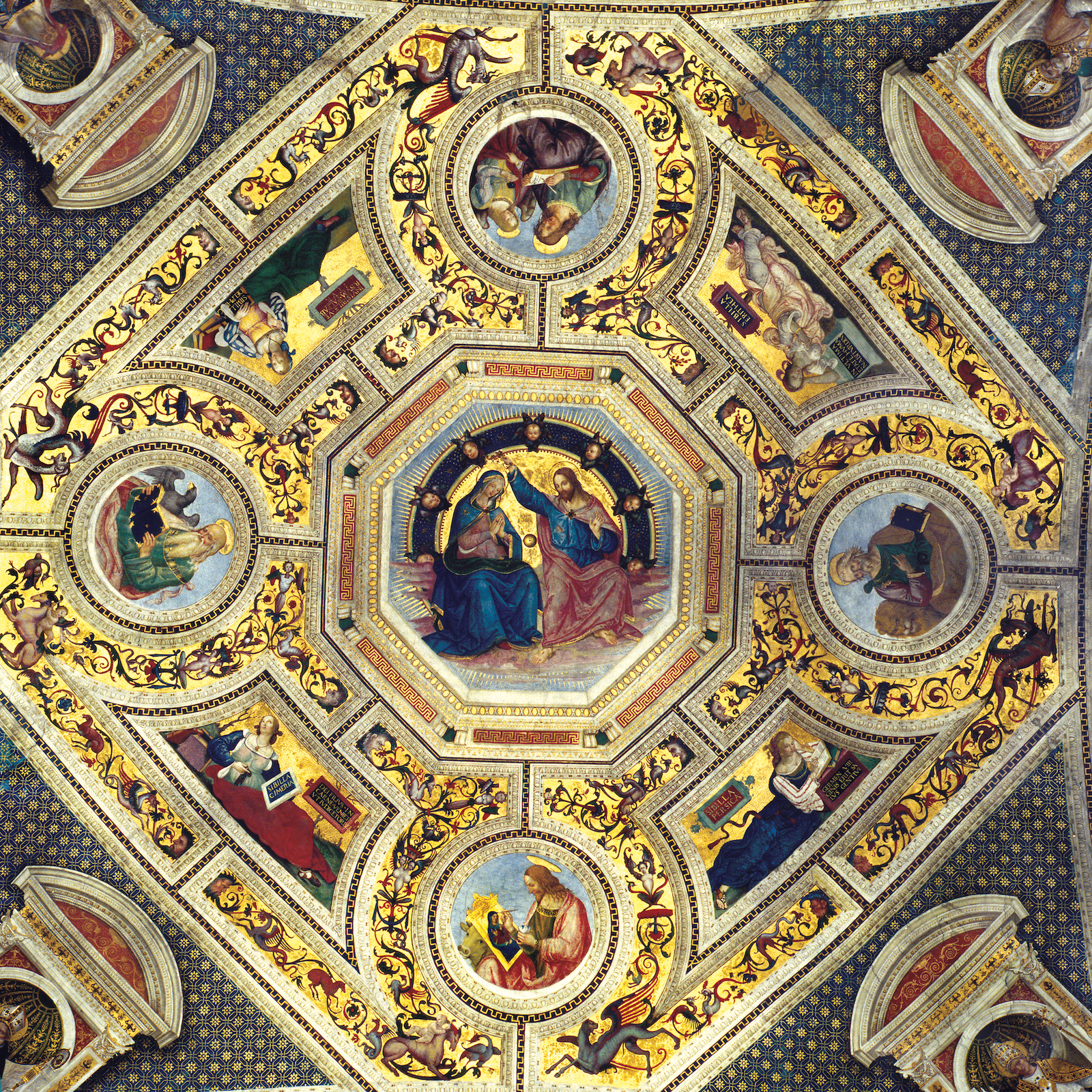 Ceiling of the Choir in St Maria del Popolo, Rome, by the deaf artist Bernardino di Betto, 15th century. Bridgeman Images.