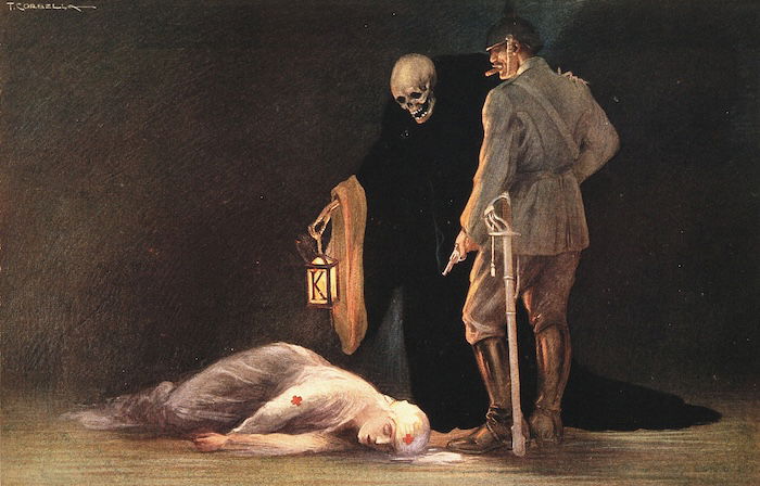 Print depicting executed British nurse Edith Cavell, 1915. Wellcome Collection. Public Domain.