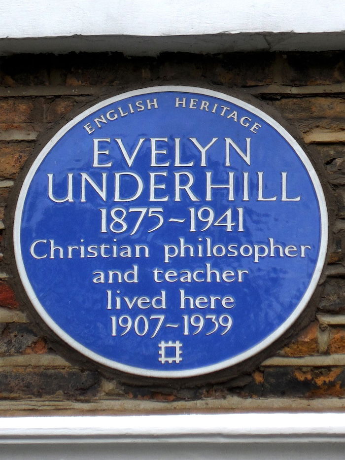 Blue plaque for Evelyn Underhill at 50 Campden Hill Square, London. Spudgun67 (CC SA 4.0).