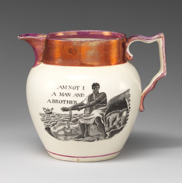 Abolitionist Jug, England, 1820. Metropolitan Museum of Art. Public Domain.