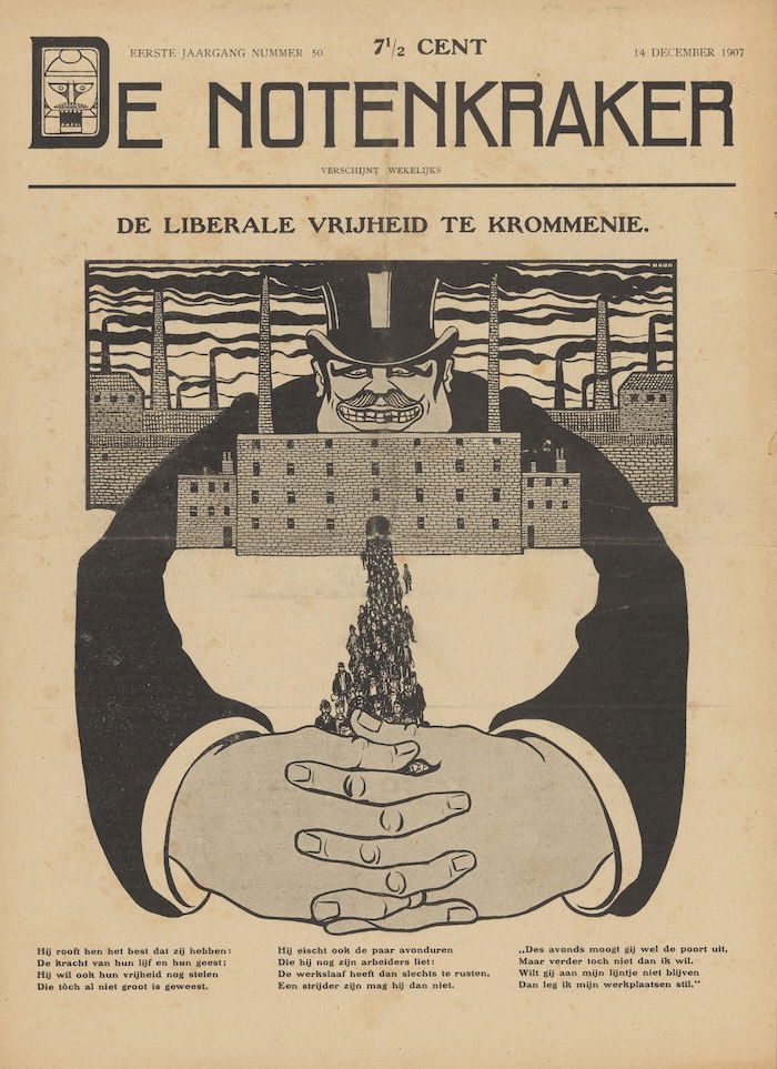 ‘Liberal freedom’ in Dutch satirical magazine De Notenkraker, by Albert Hahn, 14 December 1907. Rijksmuseum. Public Domain.