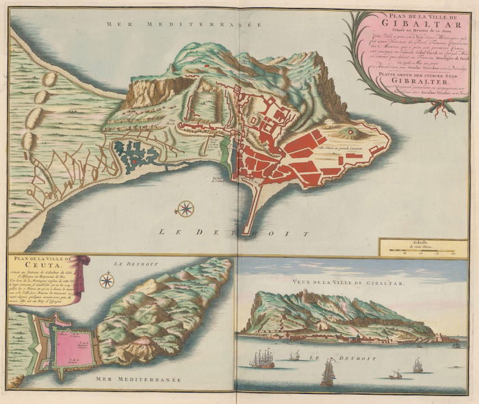 Map of Gibraltar and Ceuta, Nicolaes Visscher, 1706. Rijksmuseum. Public Domain.