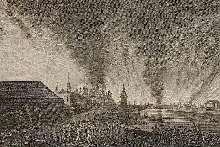 The Great Fire of Moscow, Louis-François Couché, c.1812. Musée Carnavalet, Histoire de Paris. Public Domain.