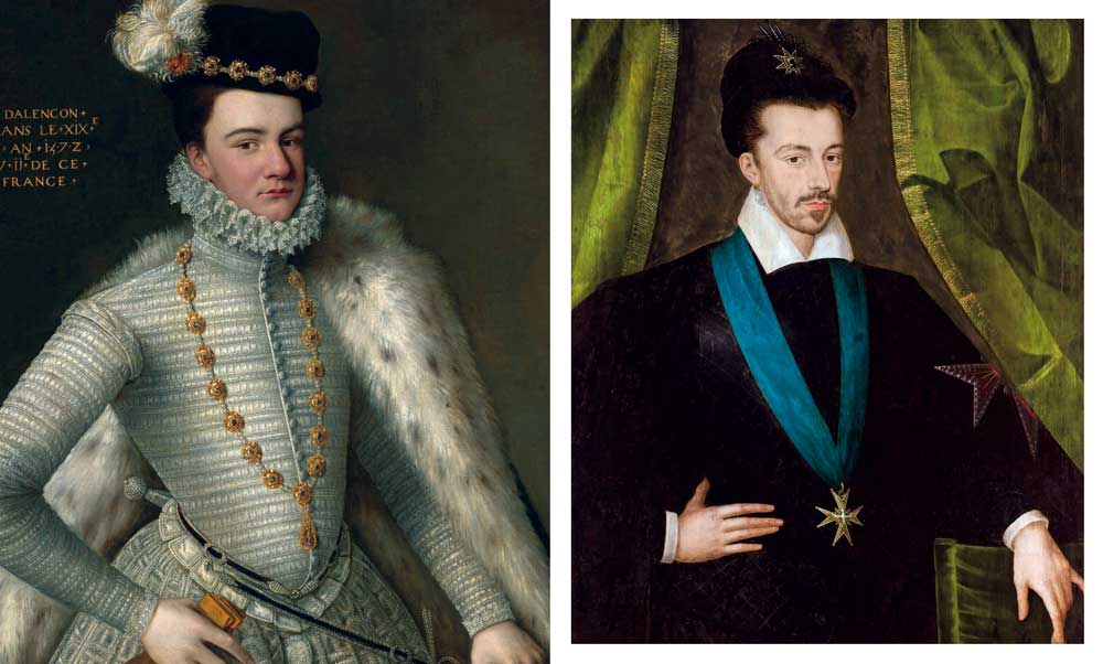 François, duke  of Alençon and Anjou (1555-84), 16th century. Left: Henry III (r.1574-89), by Étienne Dumonstier, c.1578.