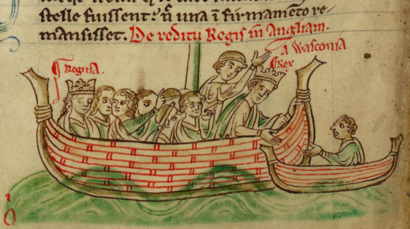 Henry III and Eleanor returning by sea from Gascony.