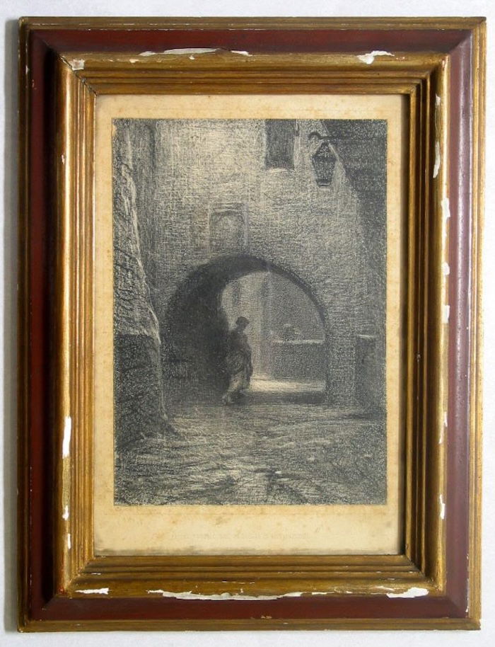 Ancient courtyard of the inquisition tribunal in Turin, Pio Caglieri, 19th century. Turin Gallery for Modern and Contemporary Art (CC BY)>