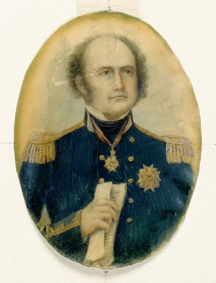 Sir John Franklin, lithograph by L. Haghe. State Library of New south Wales. Public Domain.