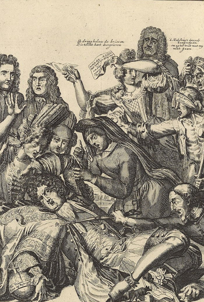‘Bubble Lord’ John Law collapses surrounded by furious investors, c. 1720.
