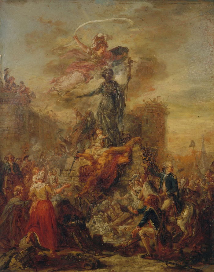 Allegory of Liberty on the ruins of the Bastille, c. 1789. Musée Carnavalet, Histoire de Paris. Public Domain.