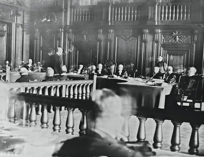 First session of the court at Leipzig, 23 May 1921. Agence Roll/Bibliotheque nationale de France.