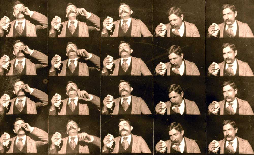 Fred Ott’s Sneeze,  an early kinetoscopic film produced by the Edison Manufacturing Company, 1894.