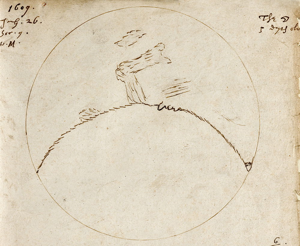 Tudor astronomer Thomas Harriot’s moon map dating from 1609.