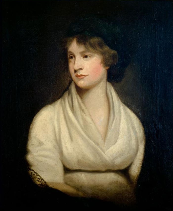 Oil portrait of Mary Wollstonecraft, after John Opie, 1804. New York Public Library. Public Domain.