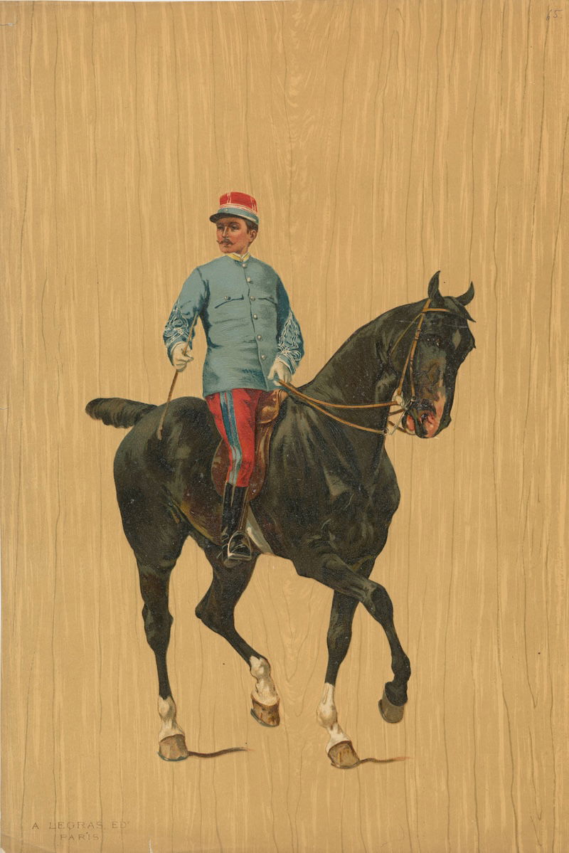 An officer of the Chasseurs d’Afrique, Auguste Legras, 1875. Prints, Drawings and Watercolors from the Anne S.K. Brown Military Collection. Brown Digital Repository. Brown University Library. Public Domain.