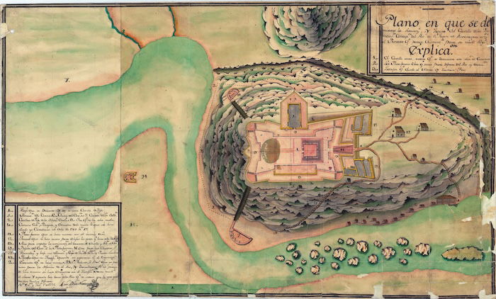 Plan of the Spanish Fortress of the Immaculate Conception, c.1750. Archivo General de Indias. Public Domain.