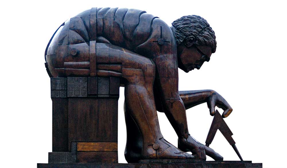 ‘Newton after William Blake’, statue by Eduardo Paolozzi, London, 1995.