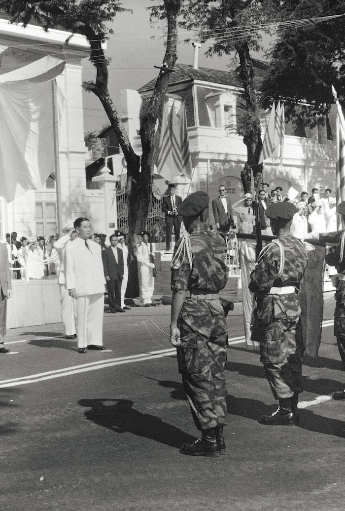 the South Vietnam air force pledges its support for President Ngo Dinh Diem, March 1962. NARA. Public Domain.