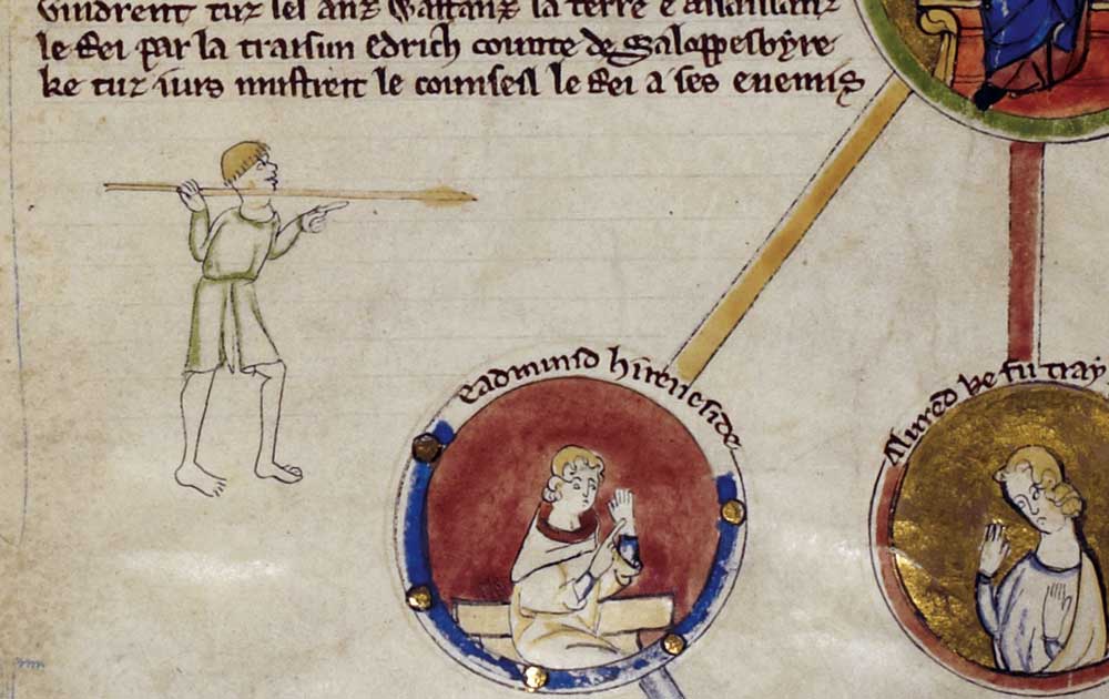 Edmund ‘Ironside’, from the Genealogical Chronicle of the English Kings,  late 13th century.
