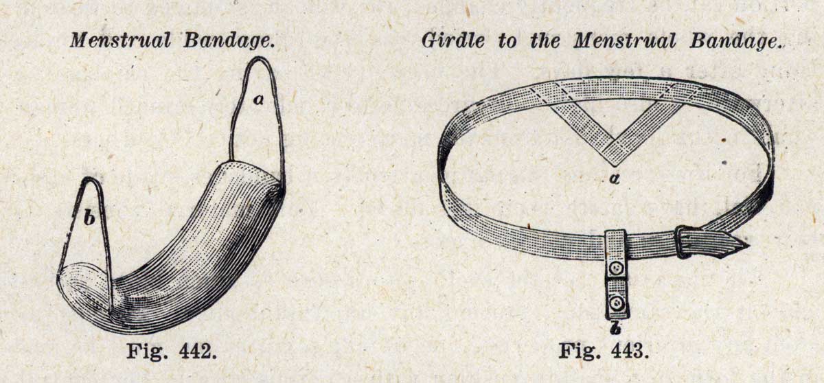 ‘Menstrual bandage’ and ‘girdle to the menstrual bandage’, 19th century © Bridgeman Images.