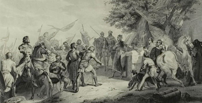 The Battle of Bouvines, by Alphonse Charles Masson, c. 1827. Musée Carnavalet, Histoire de Paris. Public Domain.