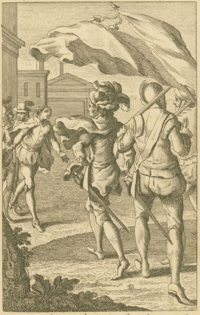 General Robert Venables during the attack on Jamaica, from The World Displayed; or, A Curious Collection of Voyages and Travels, Selected From the Writers of All Nations, 1760.