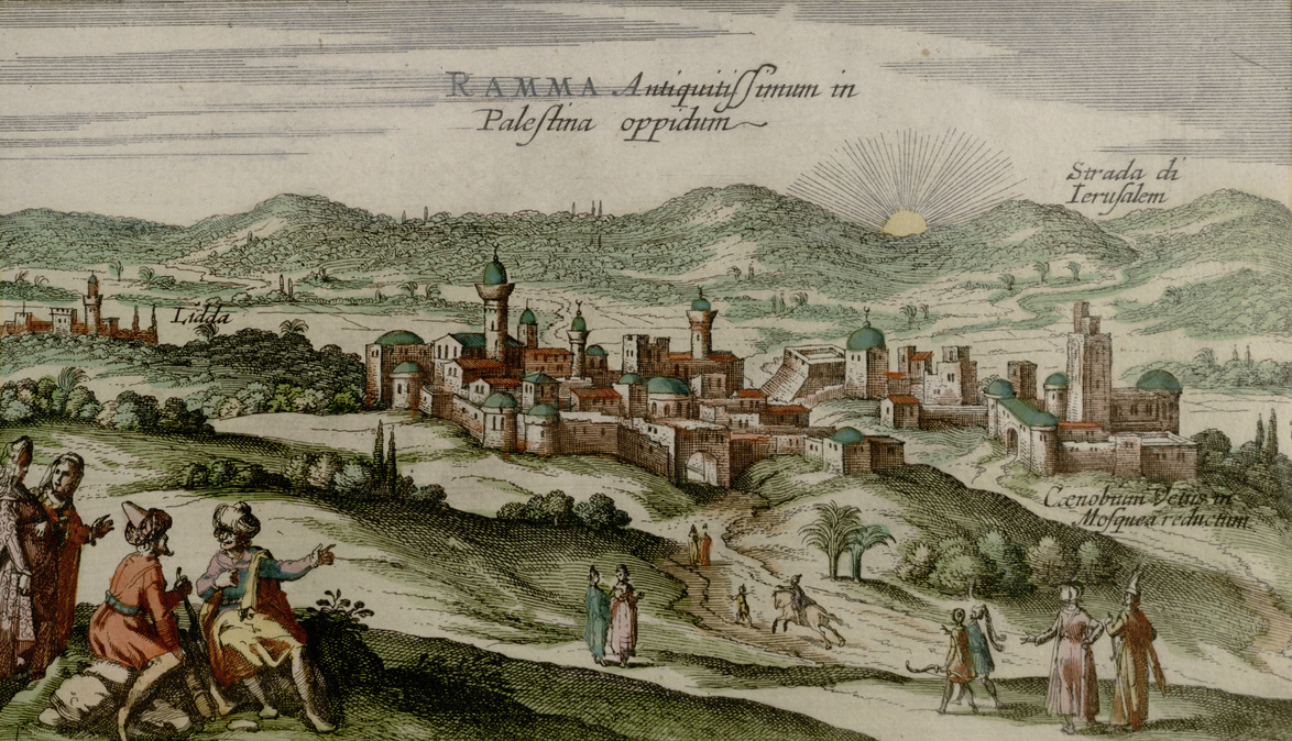 A view of Palestine’s old capital of Ramla by by Dutch cartographer Johannes Janssonius, c. 1657. National Library of Israel. Public Domain.