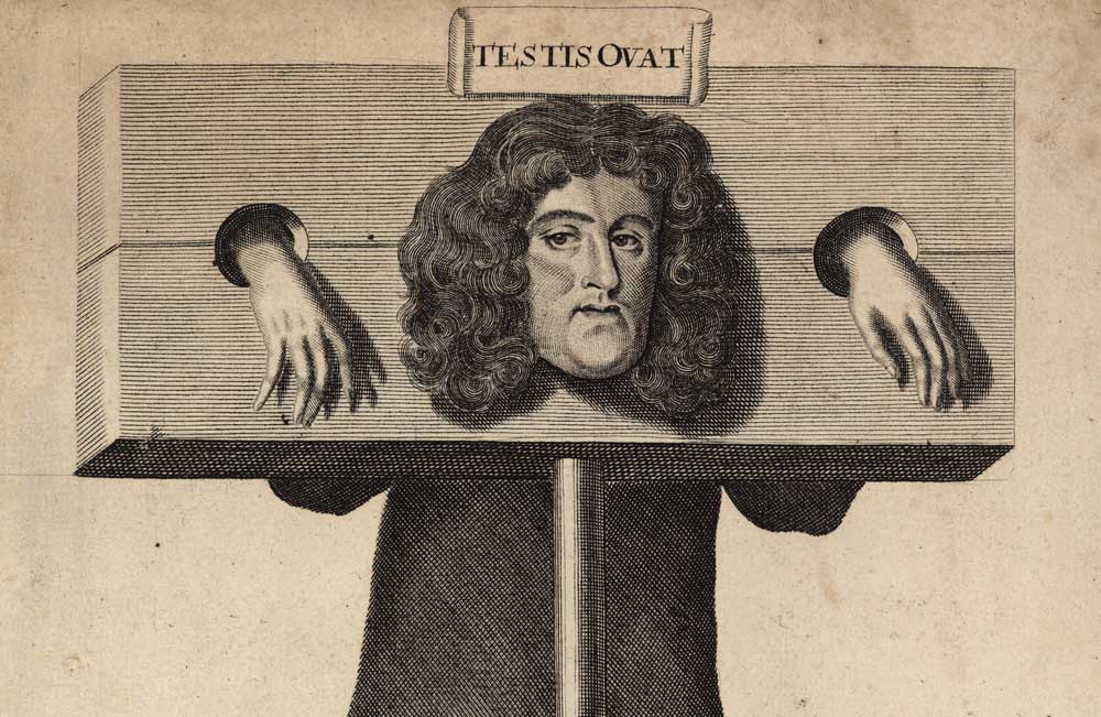 Titus Oates in the pillory, 1685.