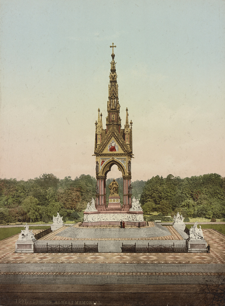 Photochrom postcard of the Albert Memorial, C. 1890. Library of Congress. Public Domain.