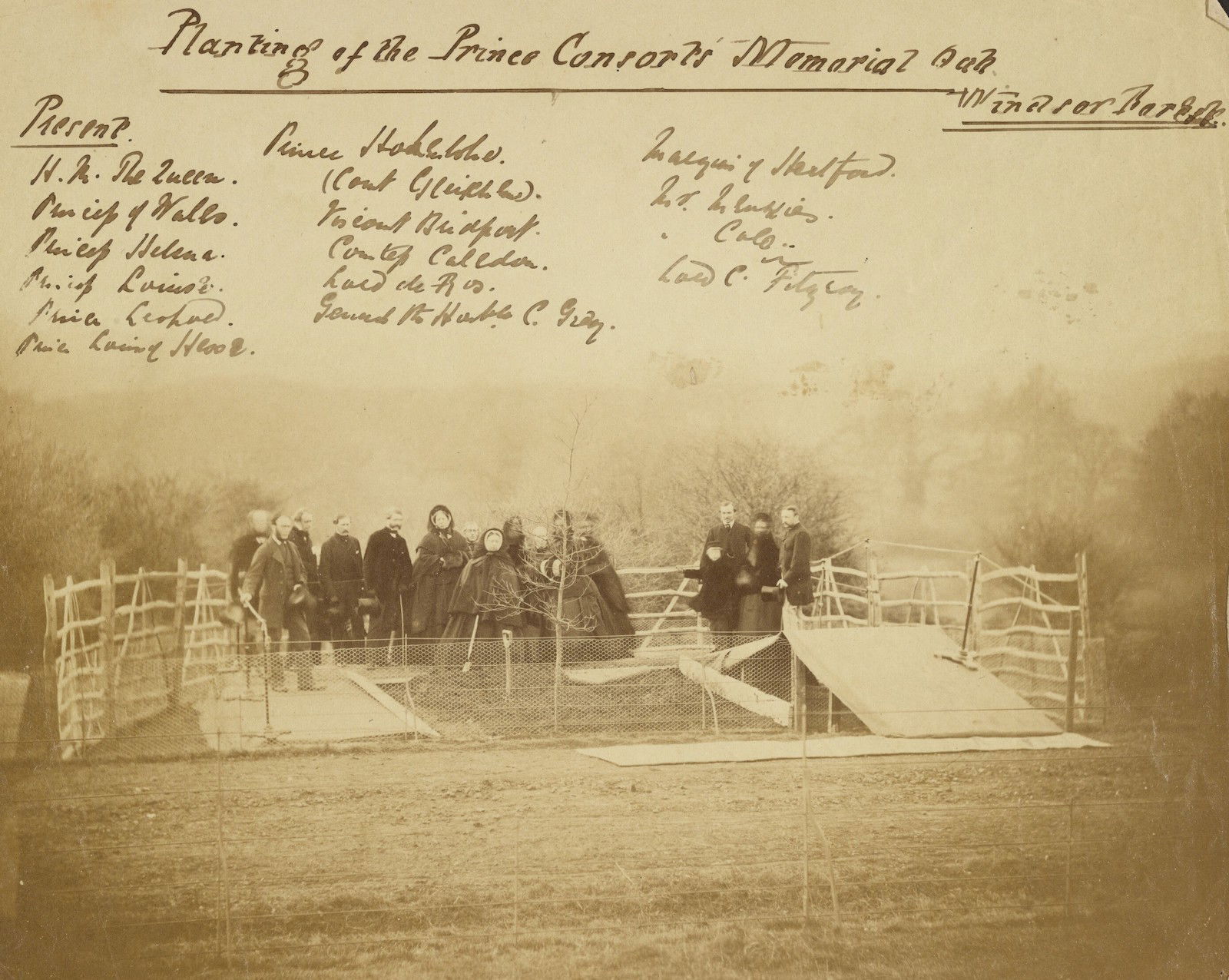 The planting of a memorial oak for Prince Albert in Windsor Forest, c. 1861. The J. Paul Getty Museum, Los Angeles. Public Domain.