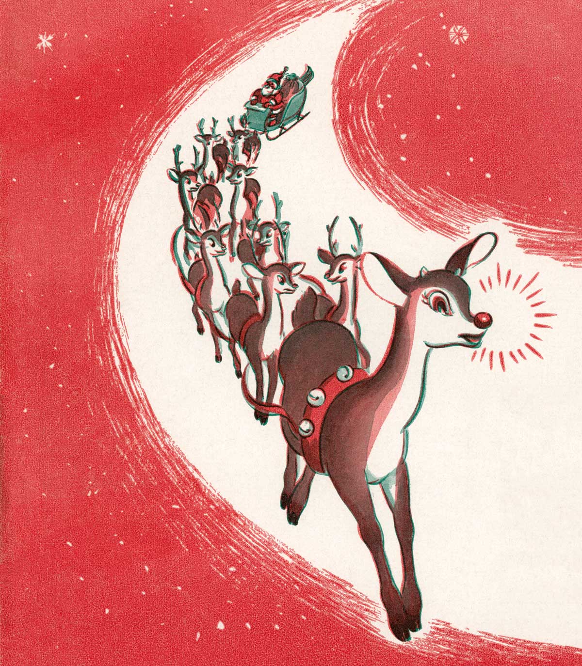 Illustration for Robert  L. May’s Rudolph the Red-Nosed Reindeer, 1949 © Getty Images.