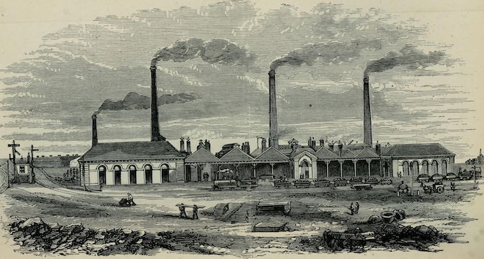 Round Oaks Iron Works, from Griffiths’ Guide to the Iron Trade of Great Britain, 1873. Public Domain.
