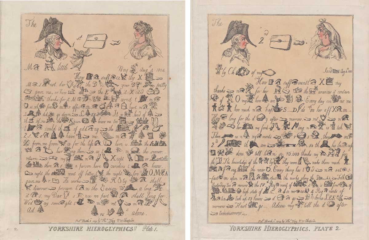 Yorkshire Hieroglyphics, Plates 1 and 2, March 1809. Metropolitan Museum of Art.