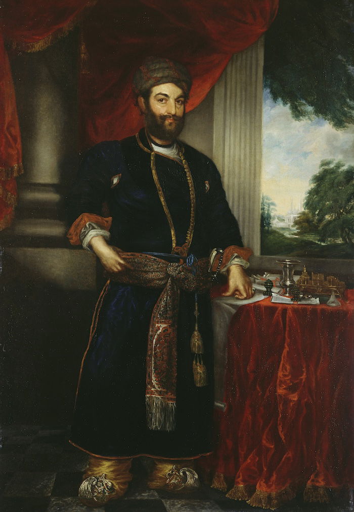 Portrait of Sa‘adat Ali Khan, nawwab of Oudh, by George Place, c.1800. Royal Collection/Bridgeman Images.