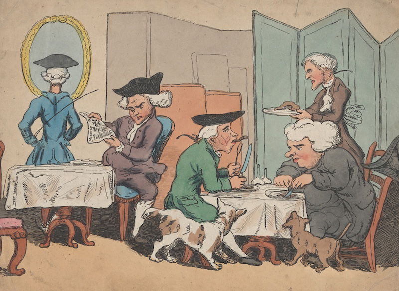 Known Characters in a Chop House, with Dr Johnson on the right, after Henry William Bunbury, c.1800-20. Metropolitan Museum of Art. Public Domain.