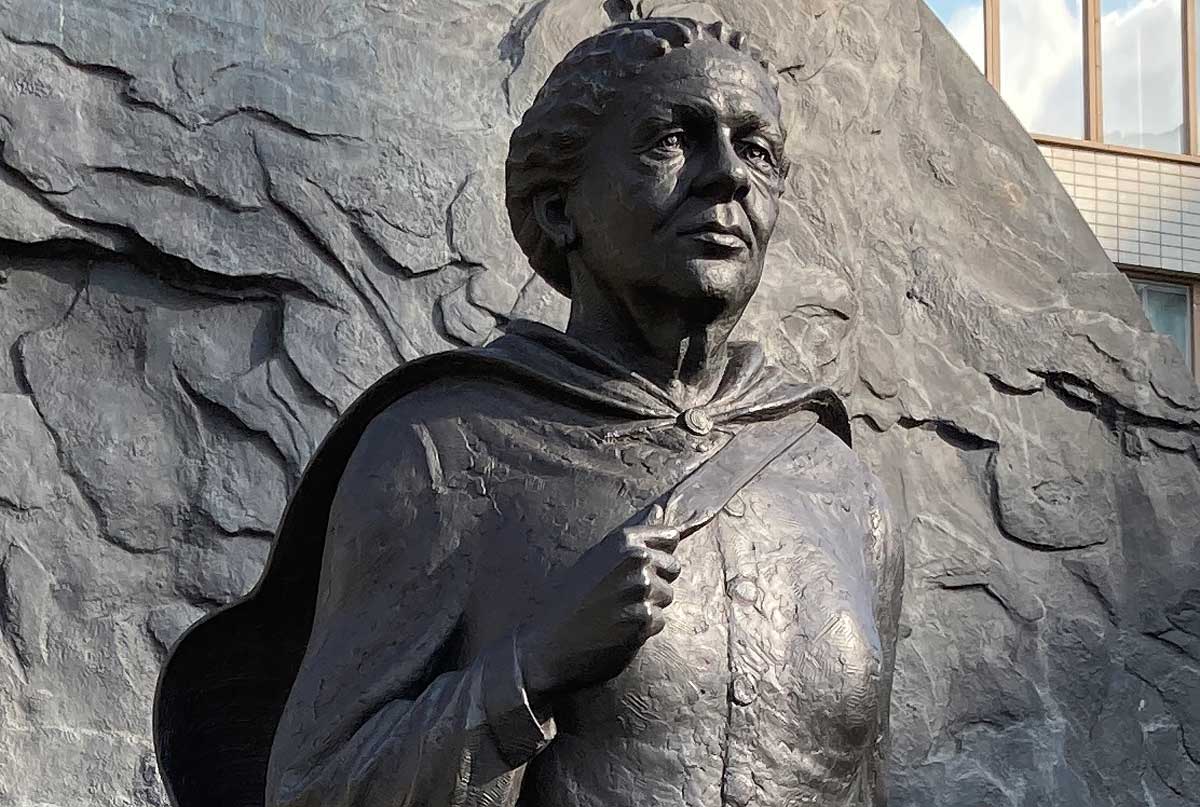 Detail of the Mary Seacole statue at St. Thomas’ Hospital, London.
